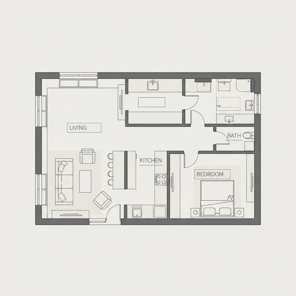 Plantas de Casa com 1 Quarto: Ideias Funcionais para Espaços Pequenos