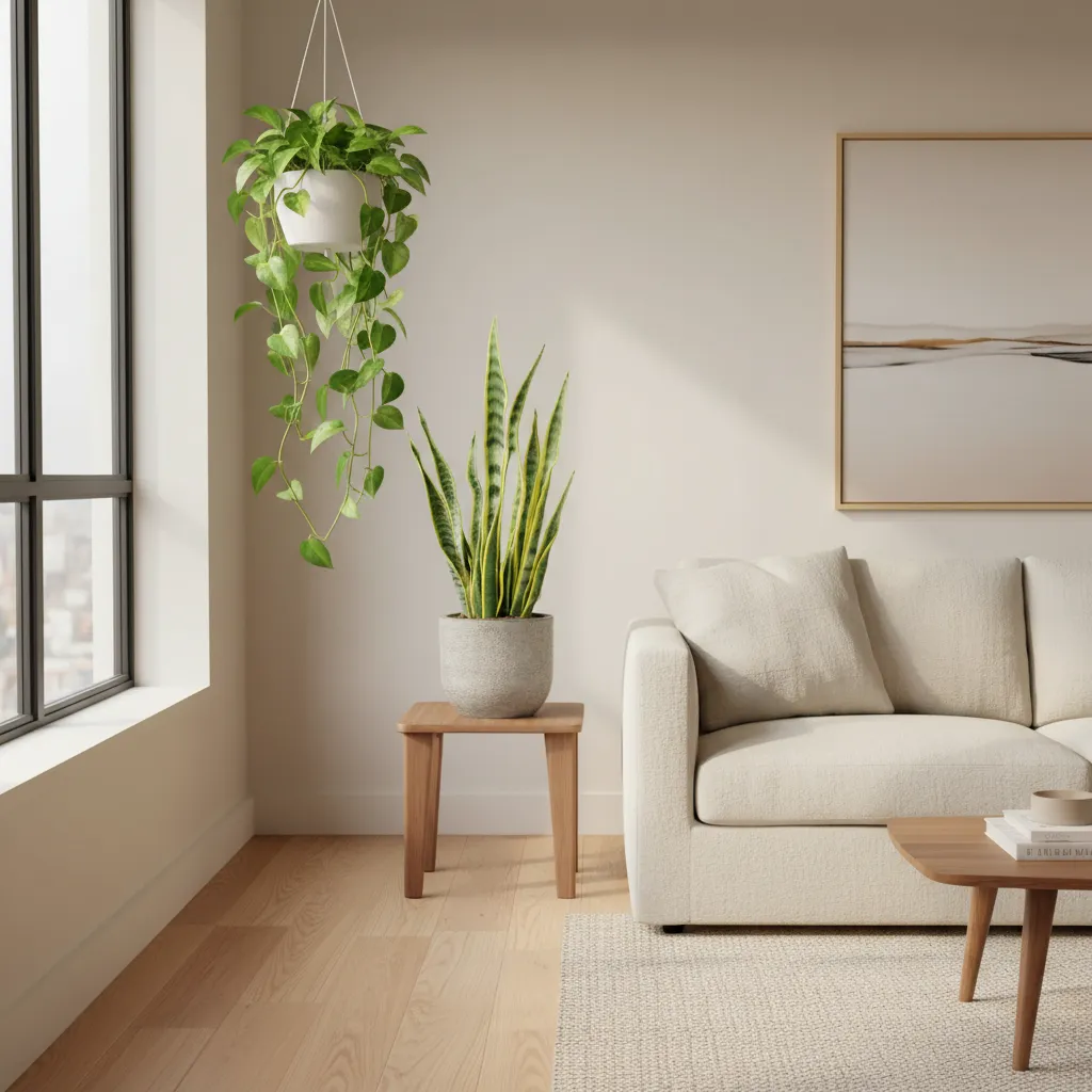 Plantas de interior colocadas cerca de una ventana con luz indirecta