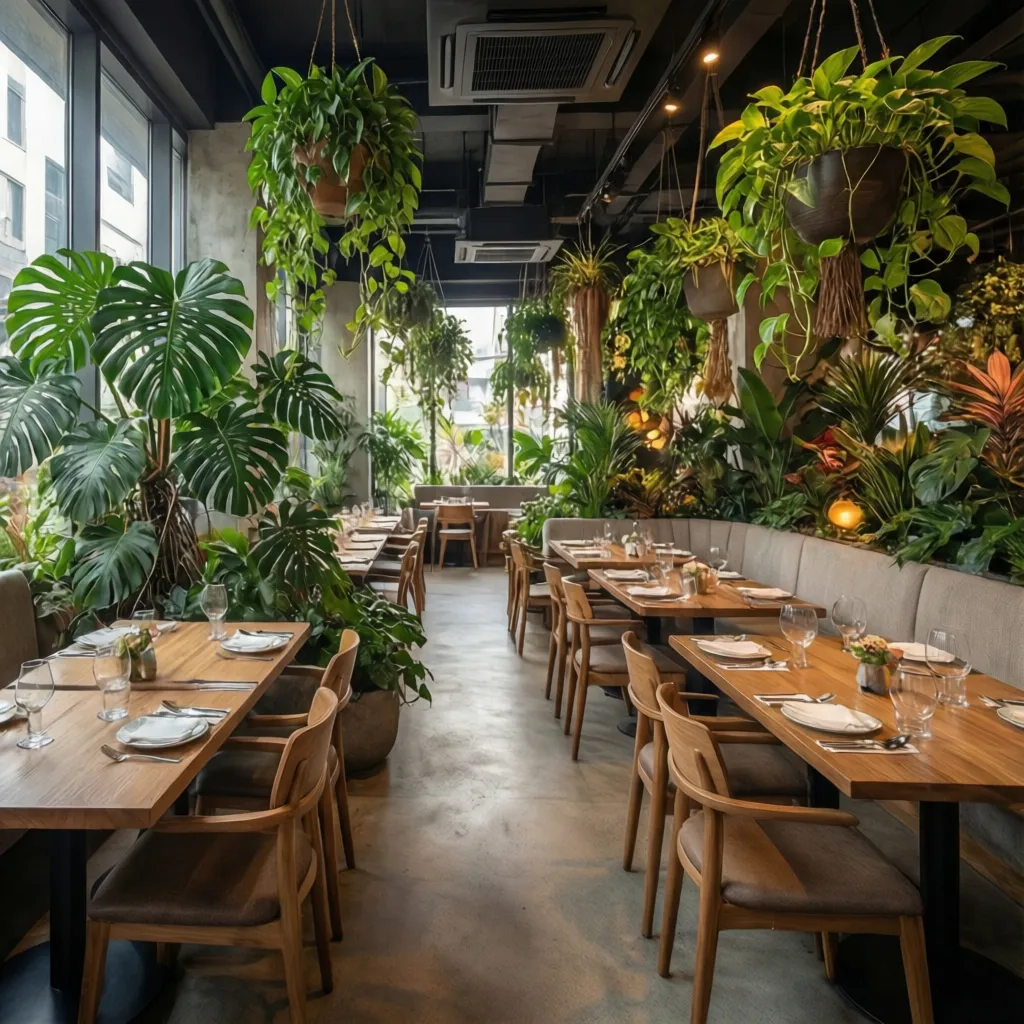 Plantas de interior decorativas para restaurantes