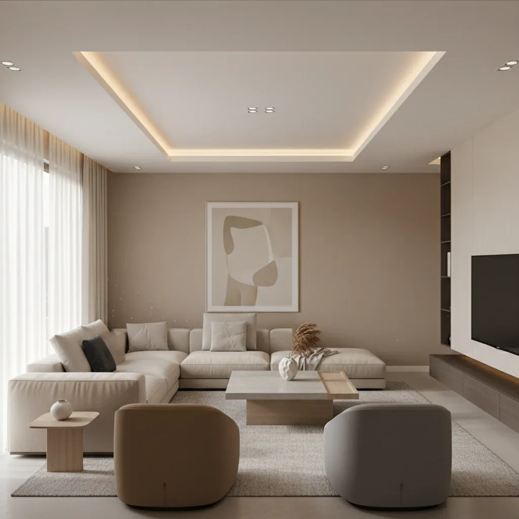 Plaster of Paris Simple Design for Living Room Ideas