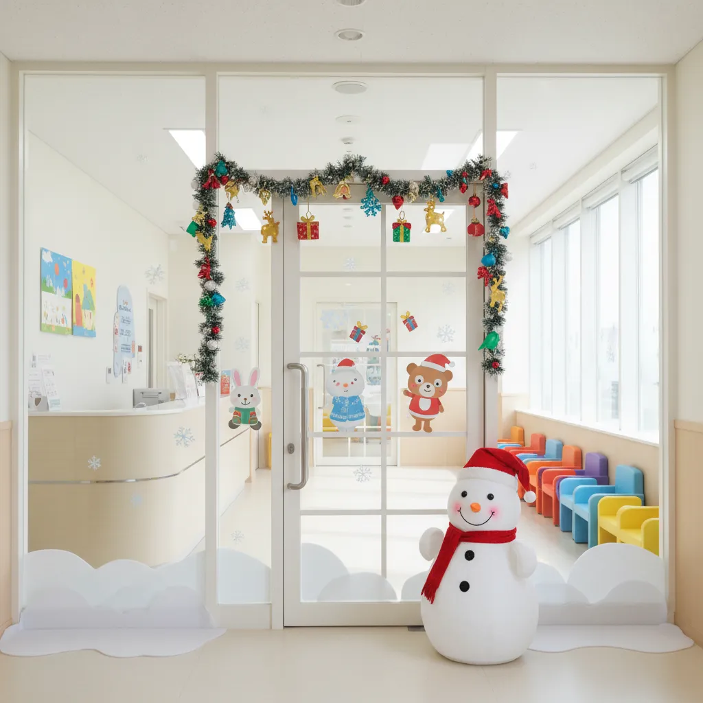 Minimalist Christmas Door Designs for Professional Clinics
