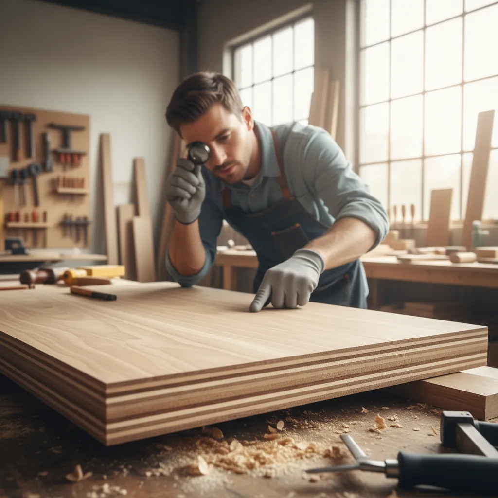 Inspection of plywood layers and core quality in cabinet materials
