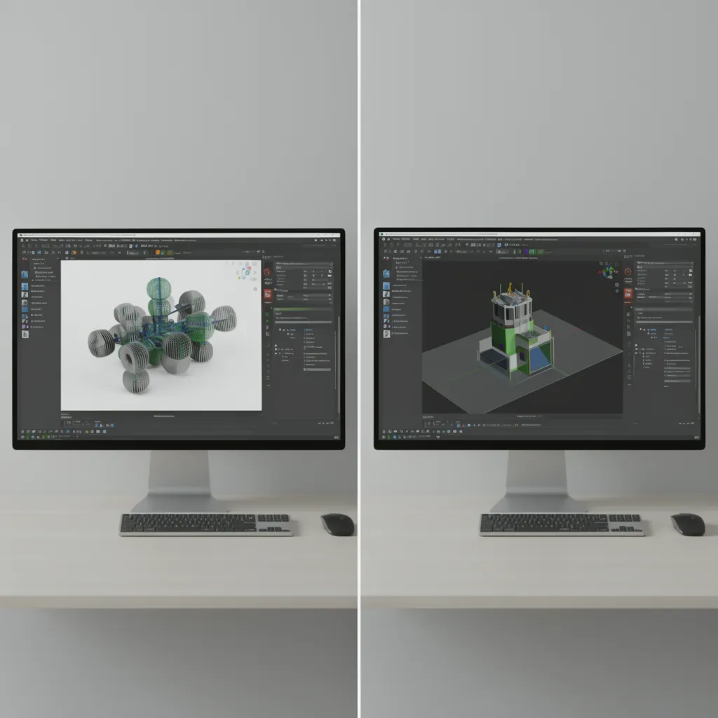 workflow comparison of online and desktop PNG to 3D modeling tools