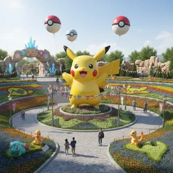 How Pokémon Theme Parks and Events Design Outdoor Decorations