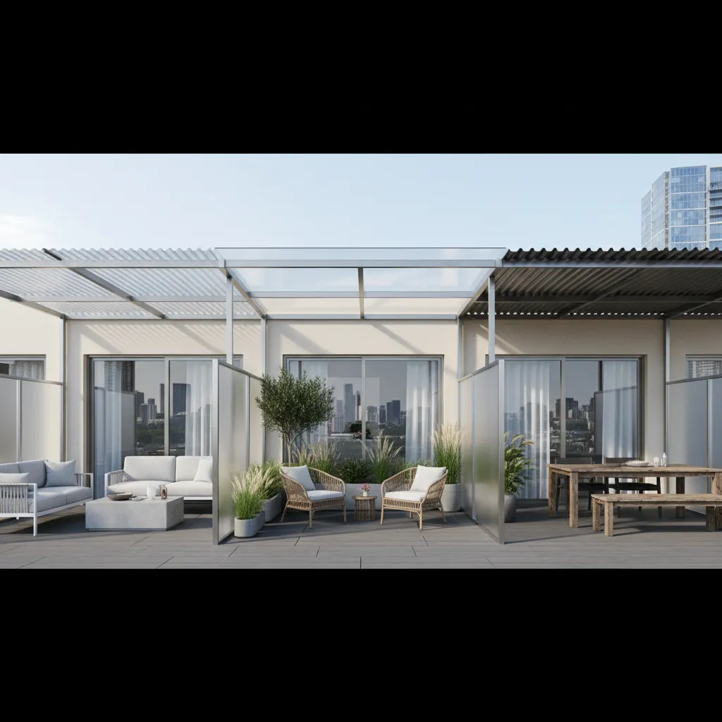 Polycarbonate vs Glass vs Metal Balcony Roofs for Small Spaces: A practical comparison of balcony roofing materials to help small apartment owners choose the safest, brightest and most durable option.