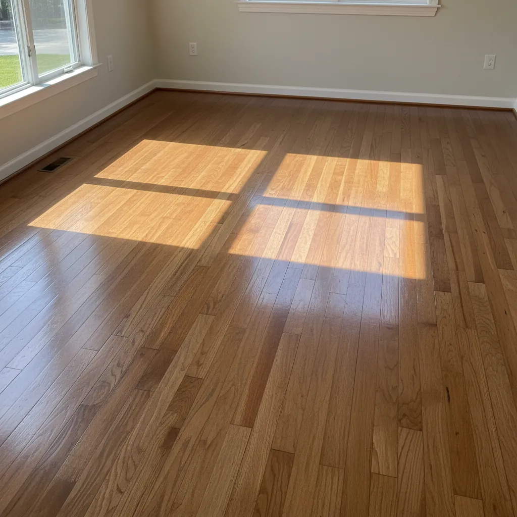 visible streaks and lap marks in polyurethane coating on hardwood floor