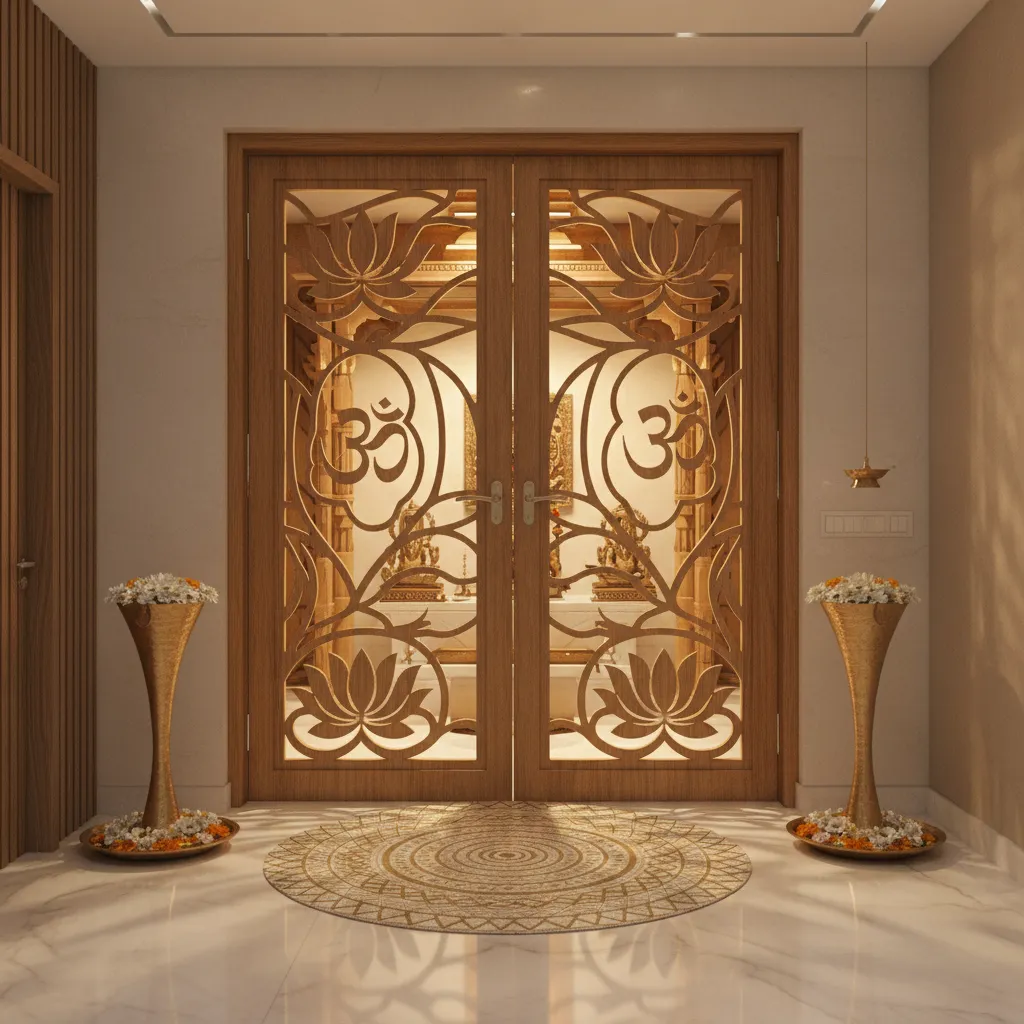 Pooja Door CNC Cutting Design Ideas for Modern Homes