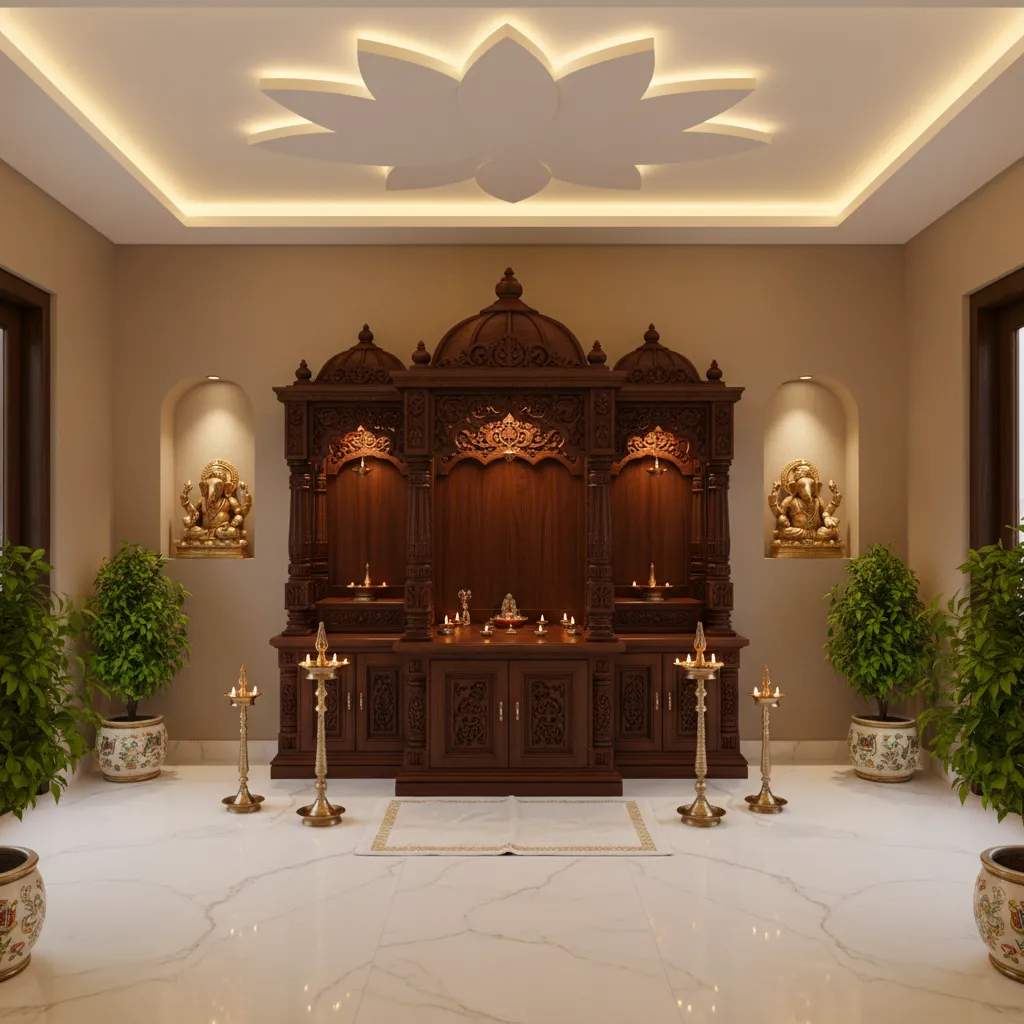 5 Pooja Room Ceiling Design Ideas for a Peaceful Home Temple