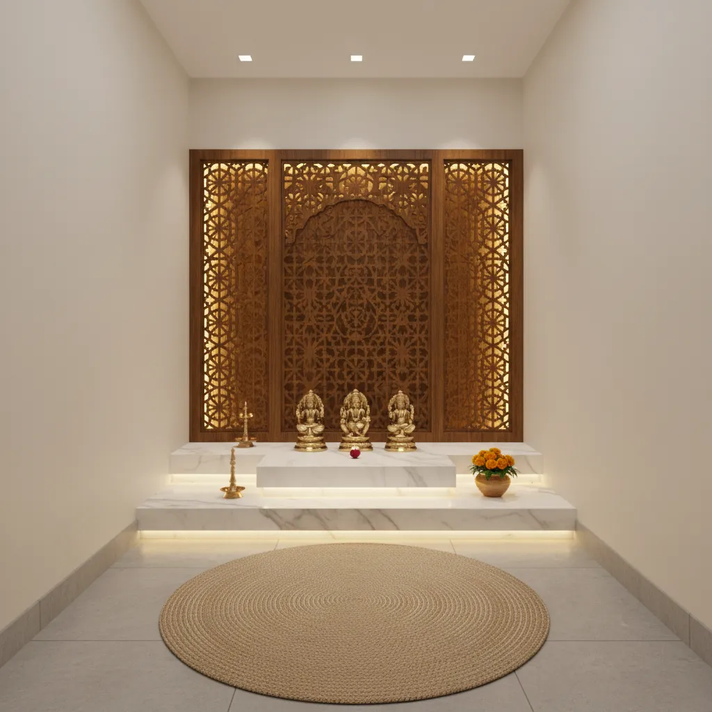Pooja Room Steps Design Ideas for Small Modern Homes