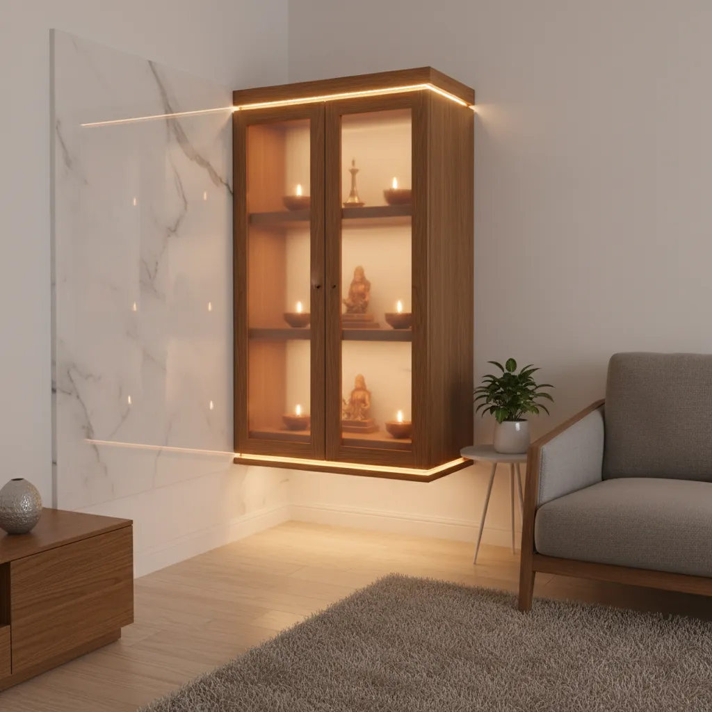 5 Pooja Unit Glass Door Designs for Smart Small Spaces