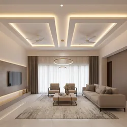 POP Ceiling Design Ideas for Hall With Two Fans