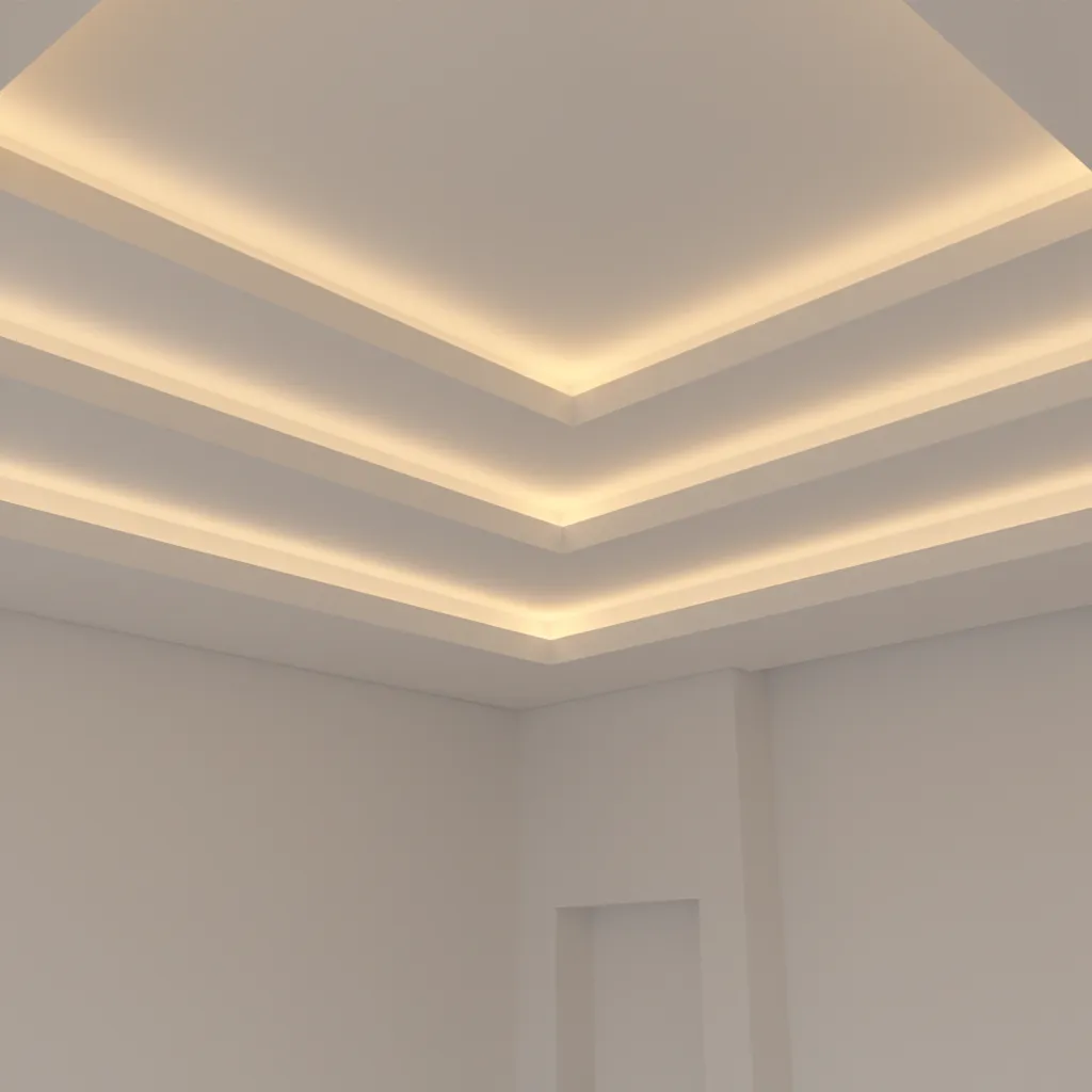 POP ceiling with perimeter LED strip lighting design