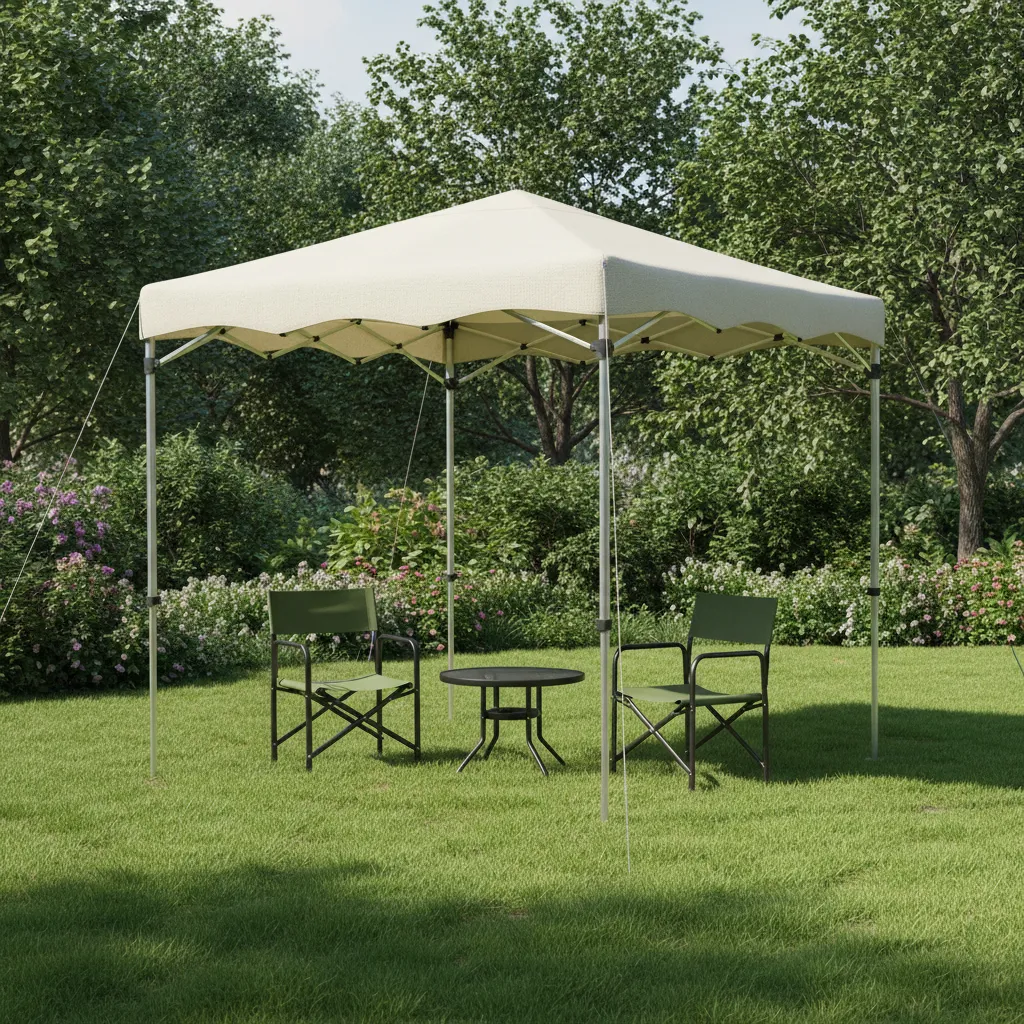 portable canopy tent used for backyard shade