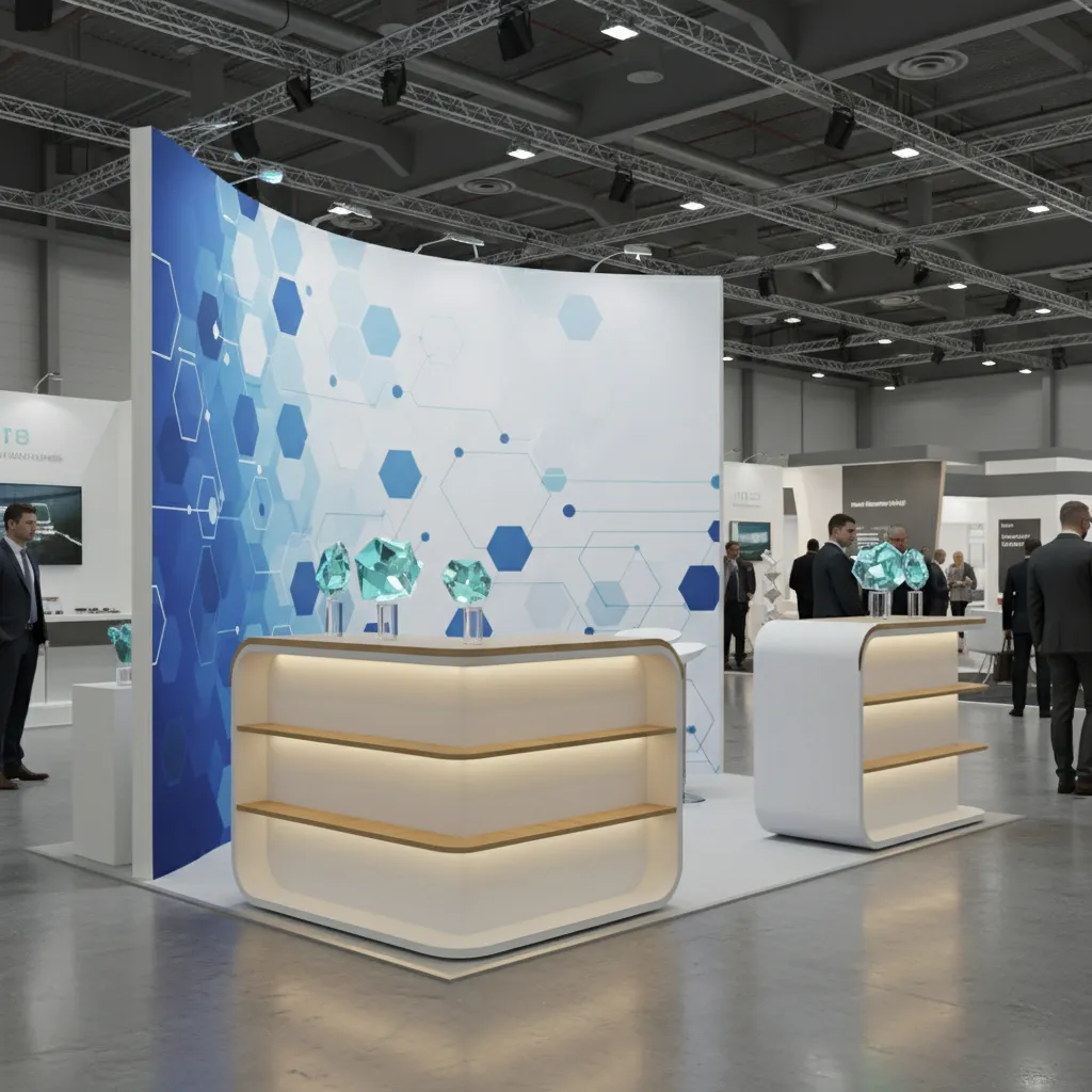 Portable under cabinet lighting illuminating exhibition booth display counter