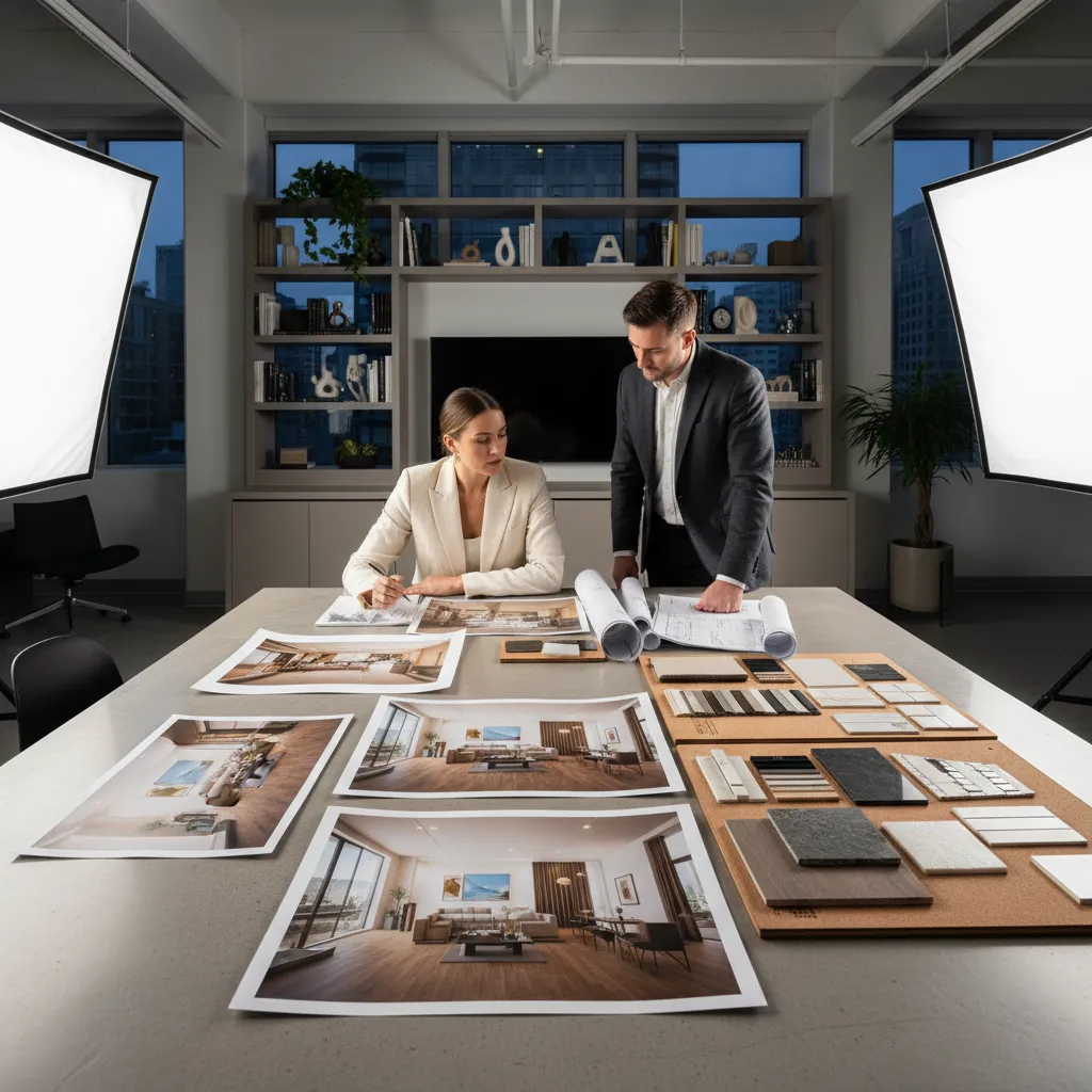 Portafolio de proyectos de diseño de interiores con renders y planos