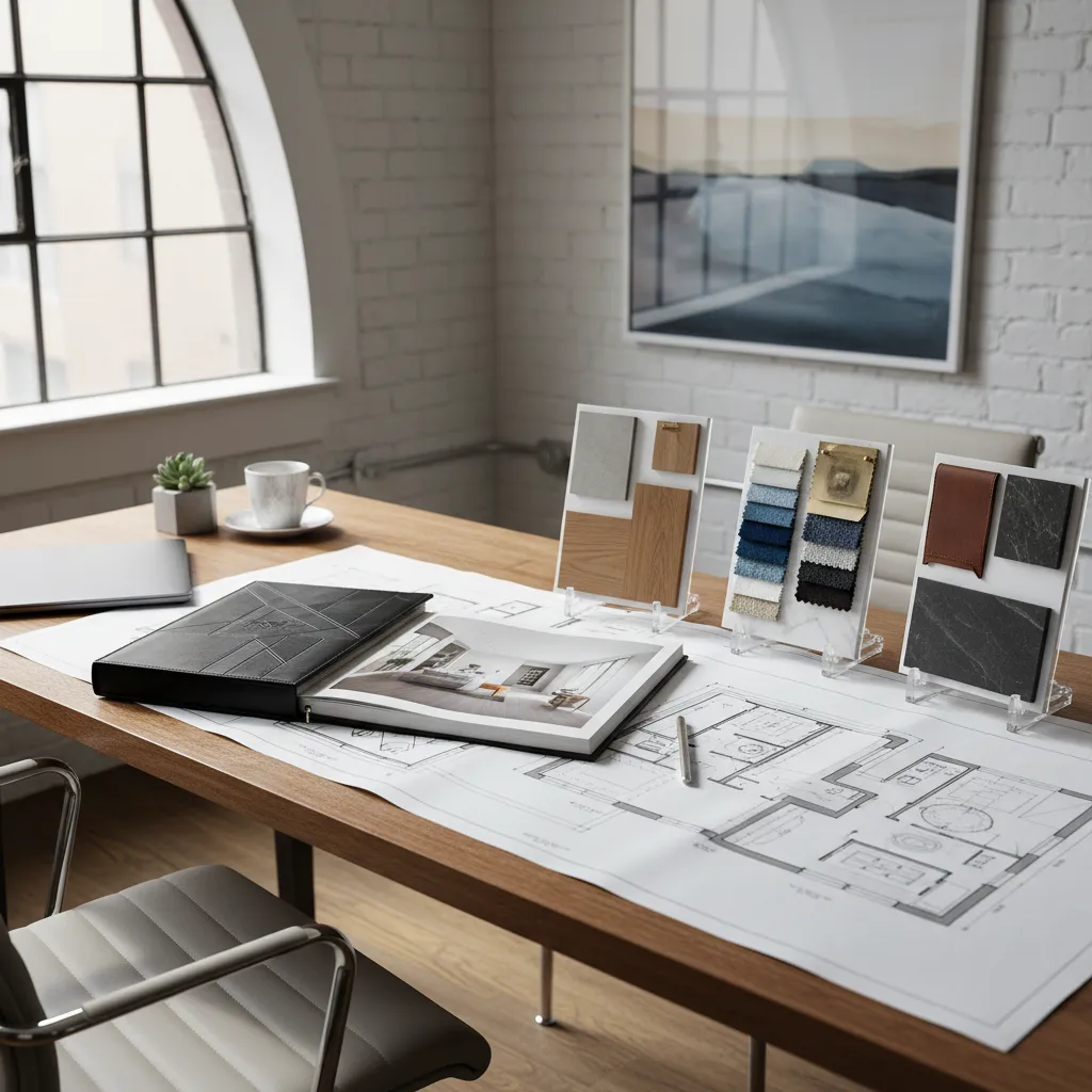 Portafolio de proyectos de diseño de interiores con renders y planos