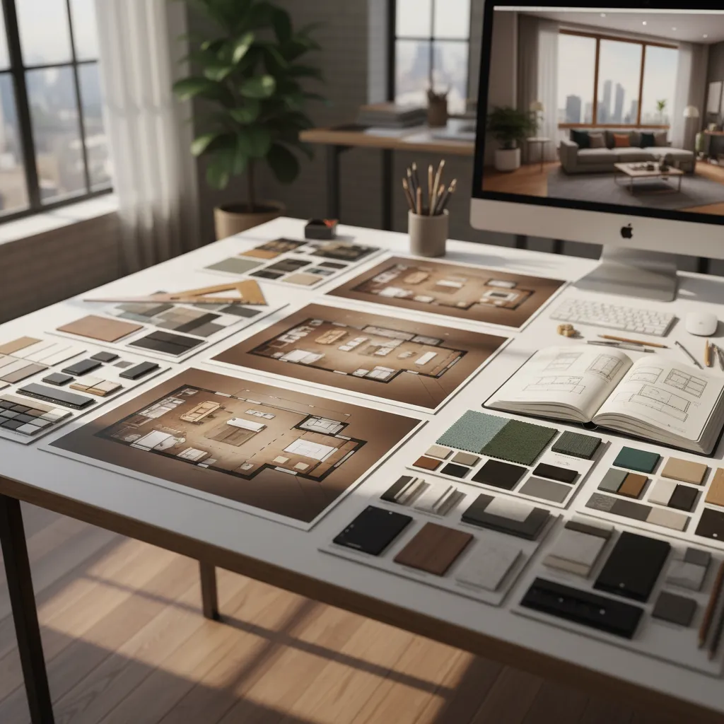 Portfolio de proyectos de interiorismo con planos y renders