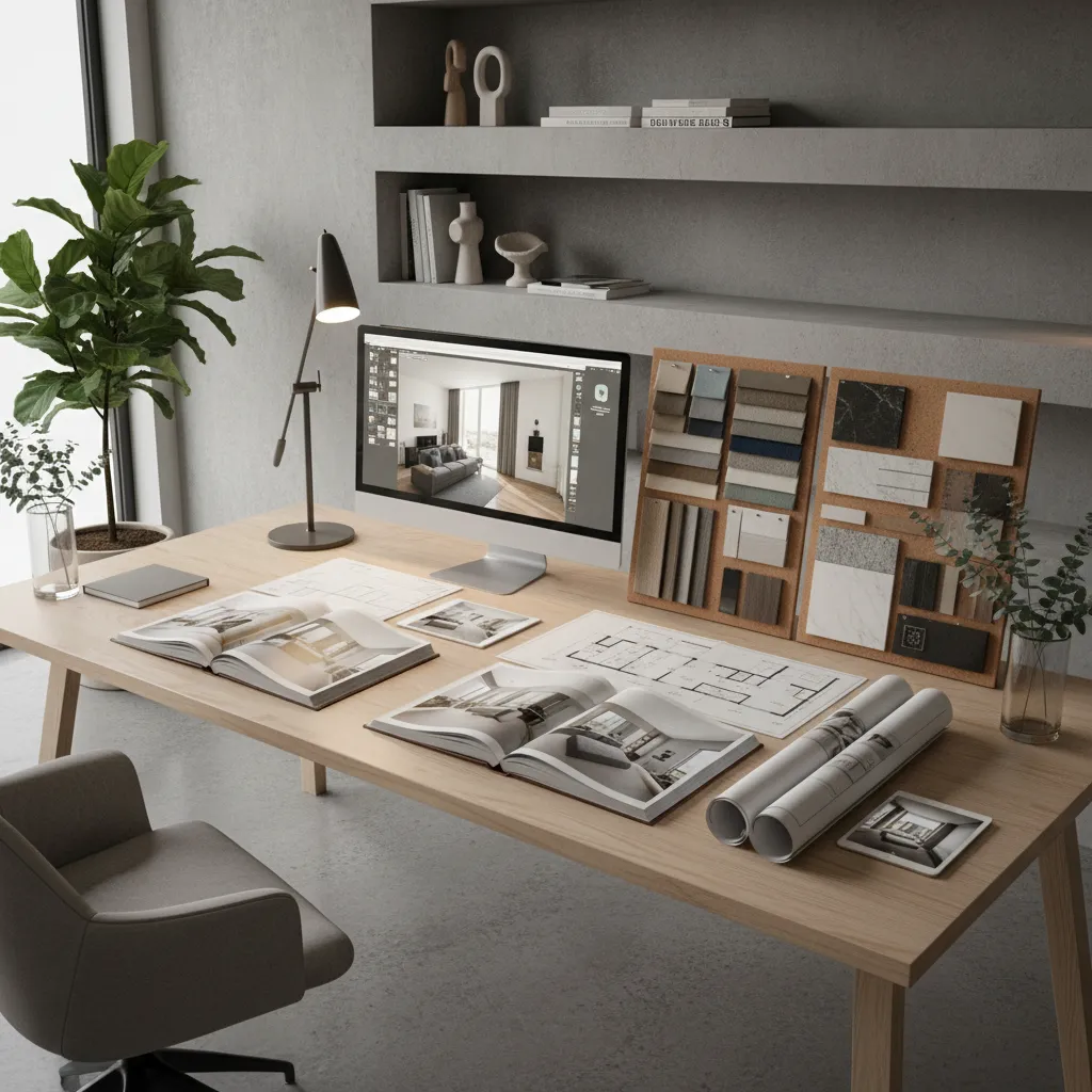 Portfolio de proyectos de interiorismo con renders y planos