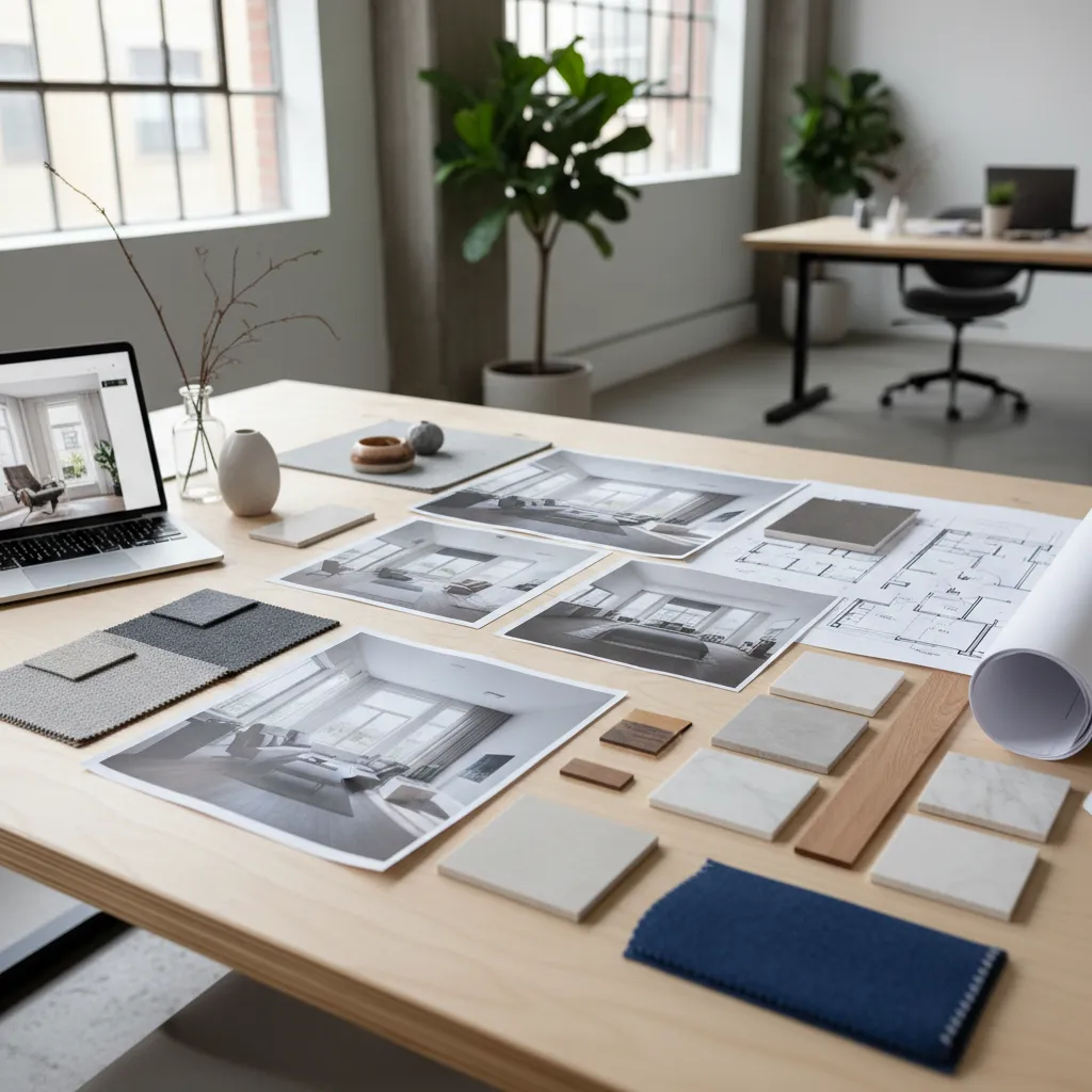 portfolio de proyectos de interiorismo con planos y renders