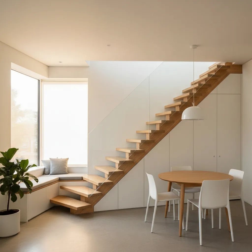 Contoh posisi tangga efisien di rumah kecil