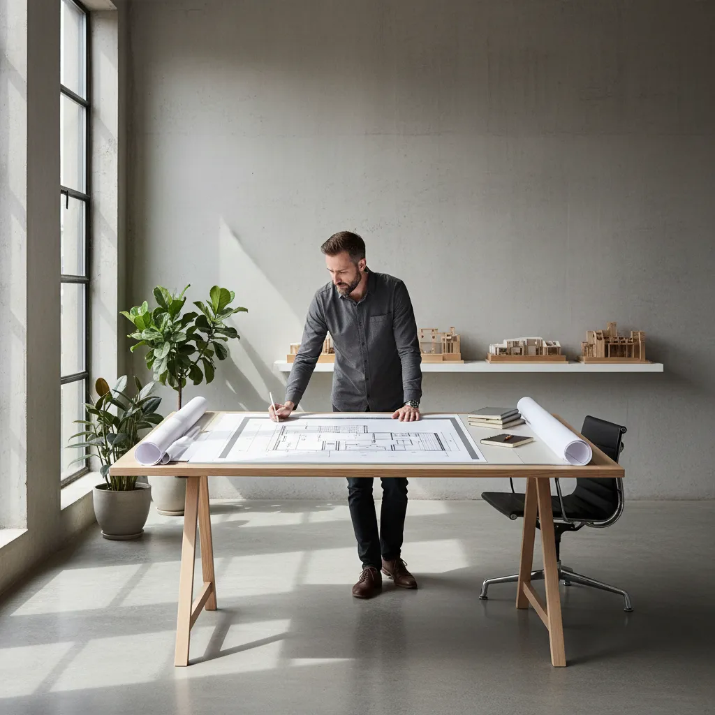 Plano de distribución de una casa prefabricada moderna