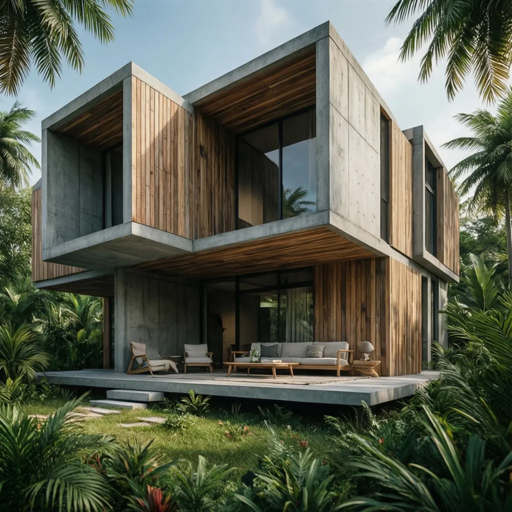 Modelo modular de casa prefabricada moderna