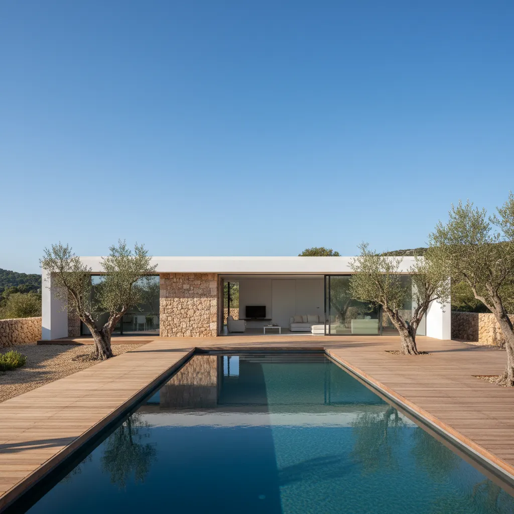 Casa prefabricada moderna con piscina y terraza en Mallorca