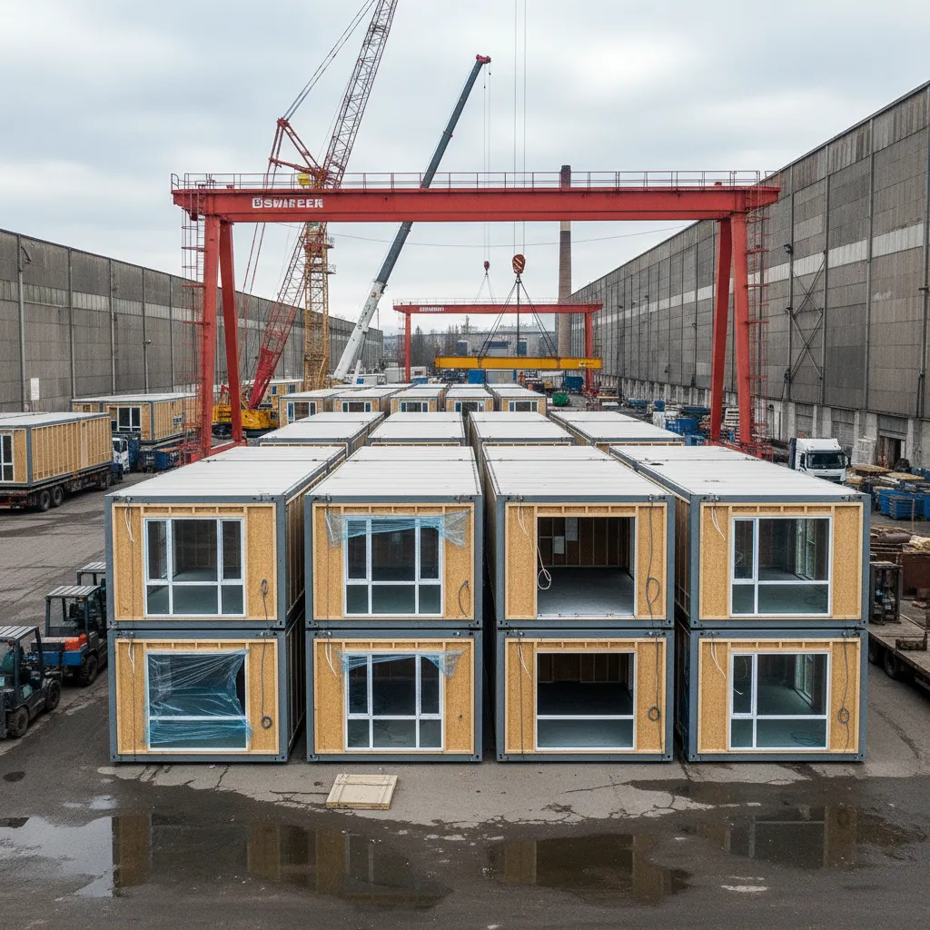 Módulos prefabricados de vivienda preparados para ensamblaje