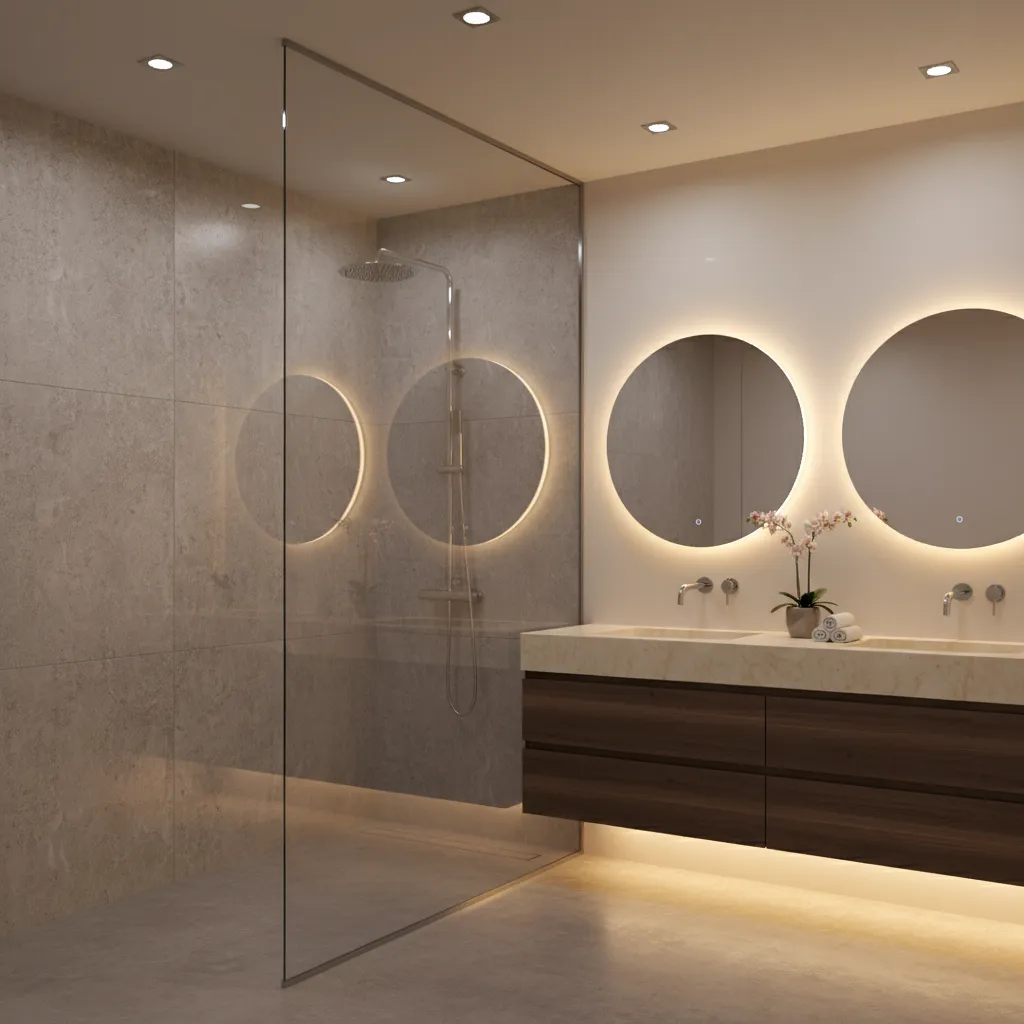 Luxury bathroom with premium taps and rainfall shower