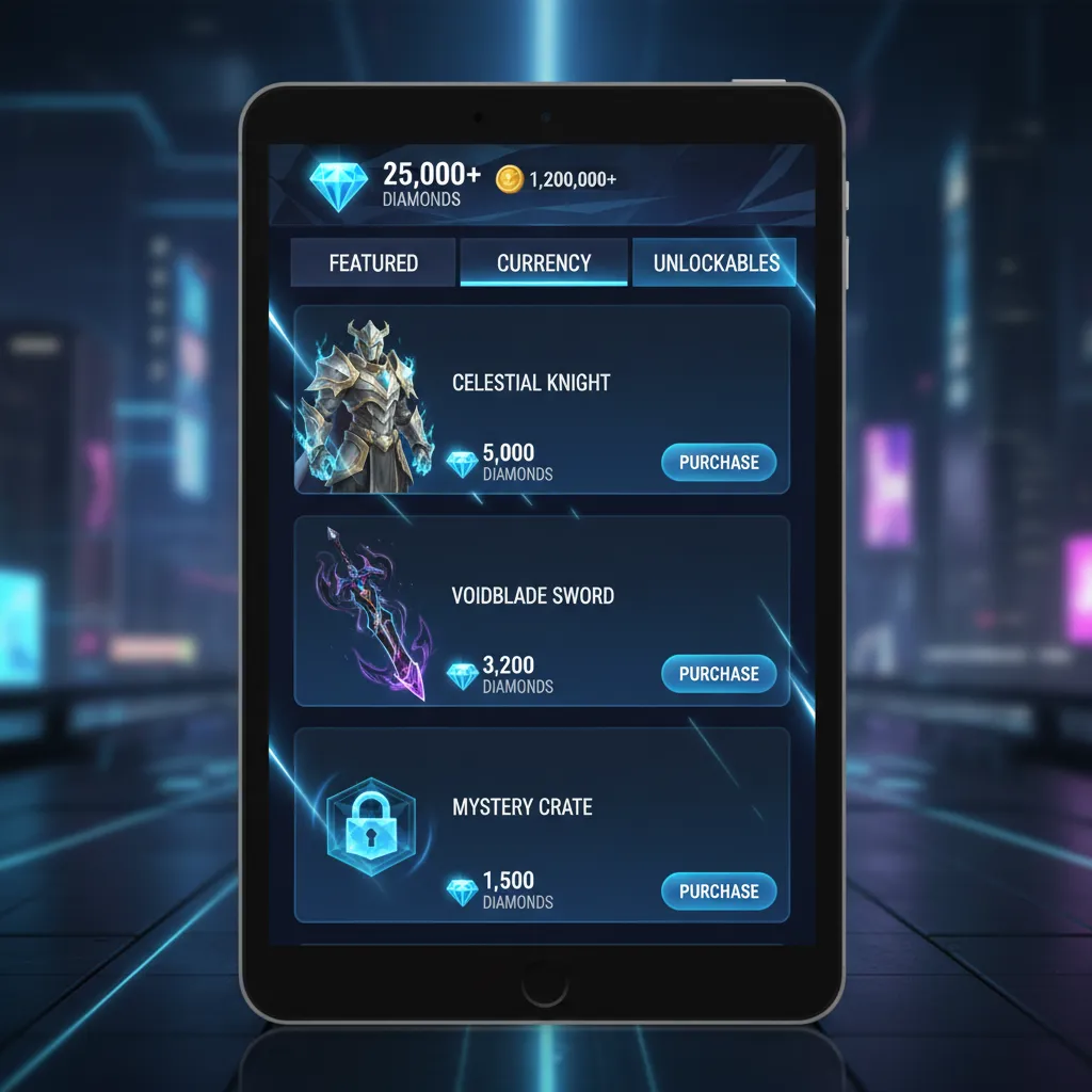 mobile game premium diamond currency used to unlock items