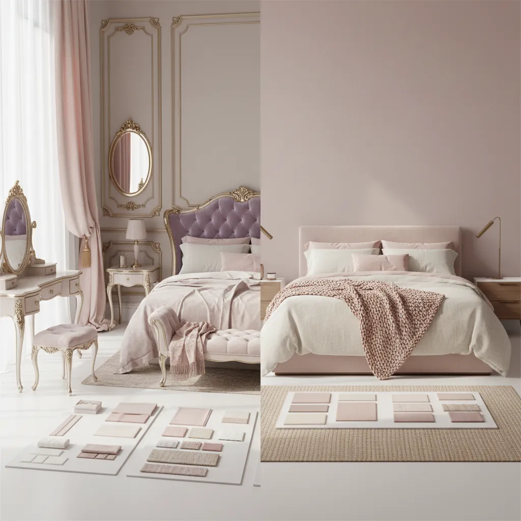 comparison of pastel fairy tale princess palette and modern blush neutral palette