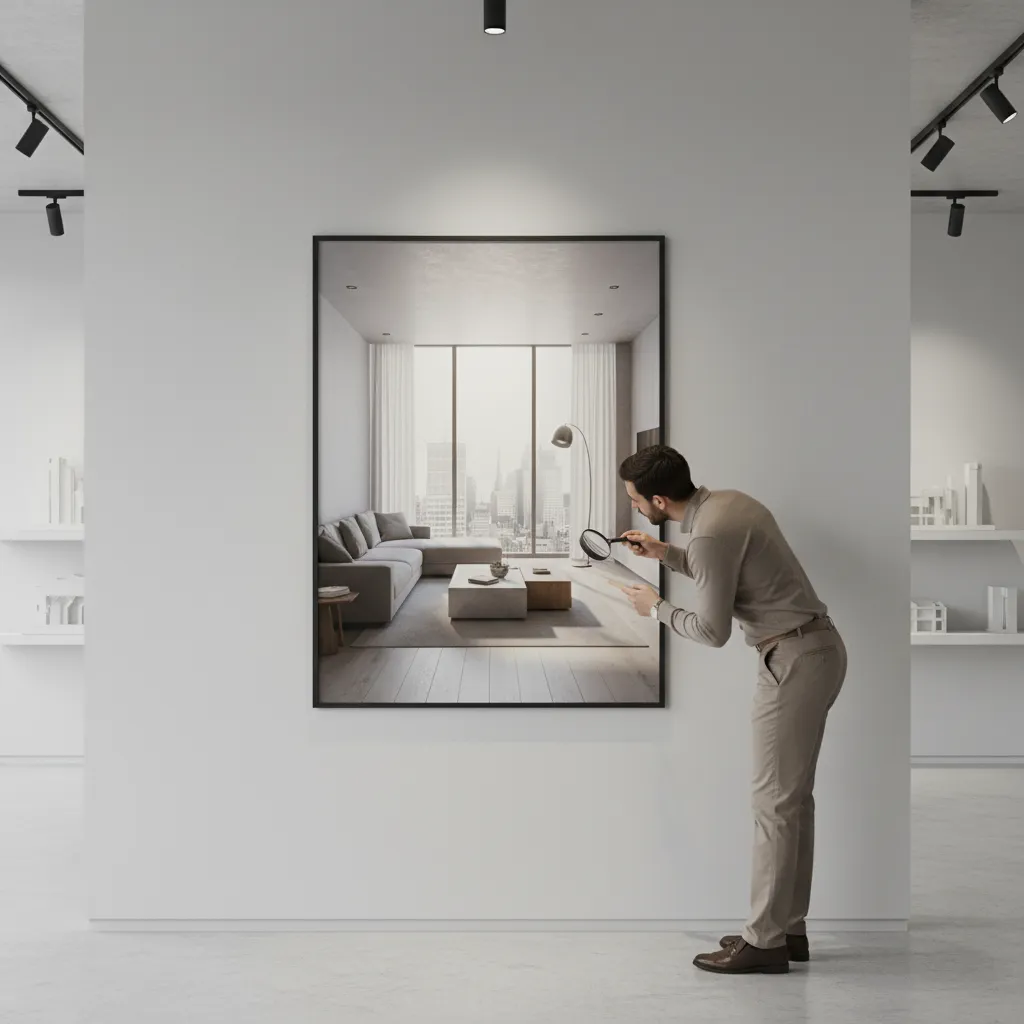 large architectural poster printed from a high resolution 3D interior render