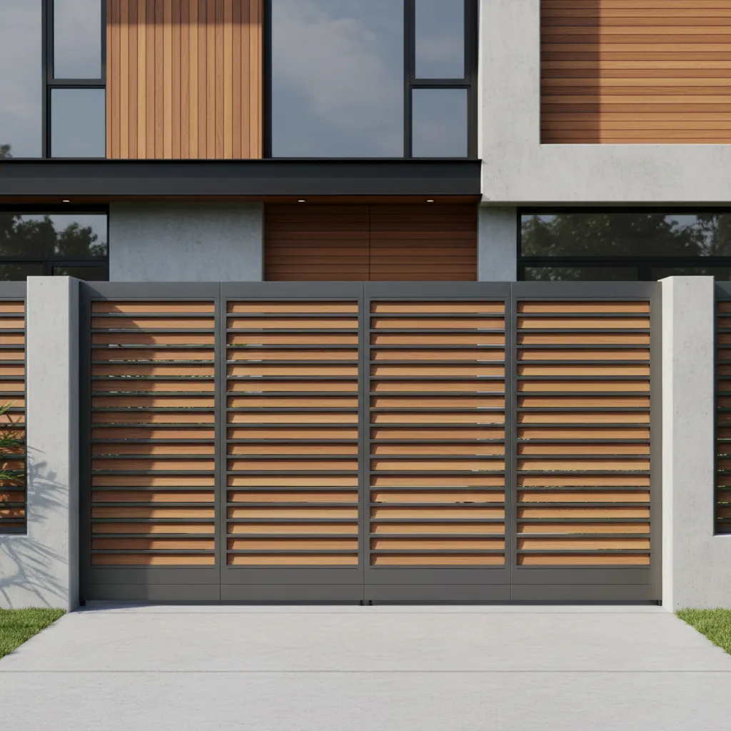 Offset slat gate pattern providing privacy with airflow