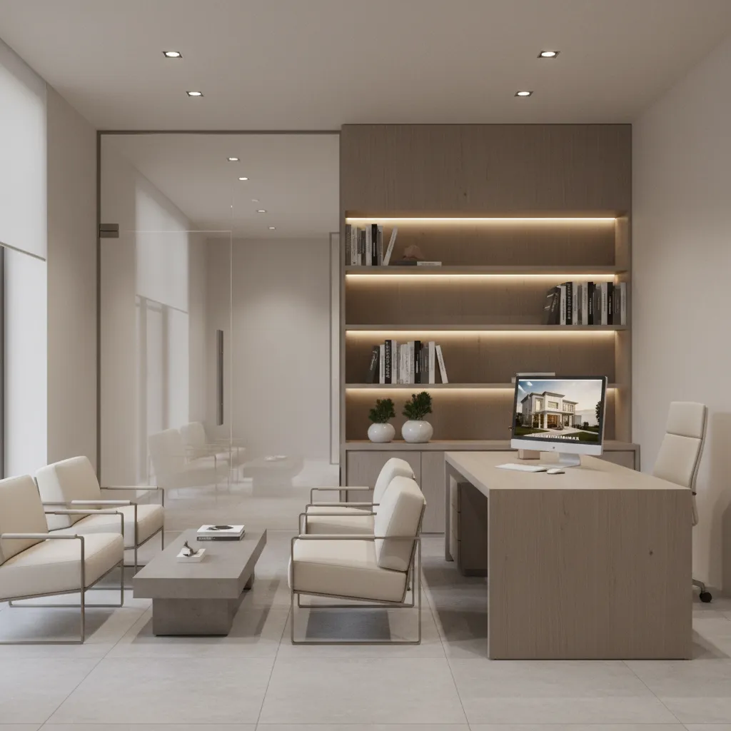 Private office space used by real estate agents for client meetings