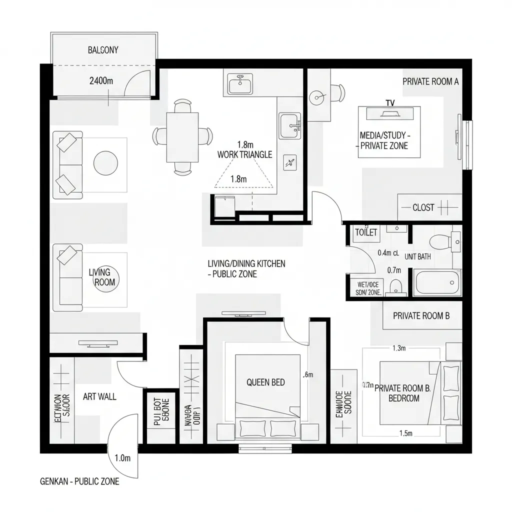 個室に映像を逃がす
