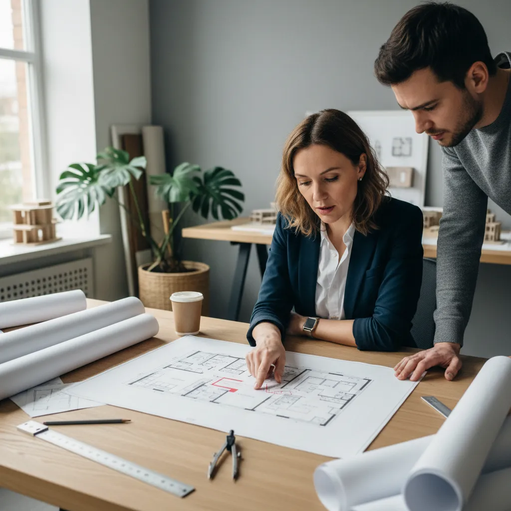 Plano de vivienda mostrando problemas de distribución del espacio