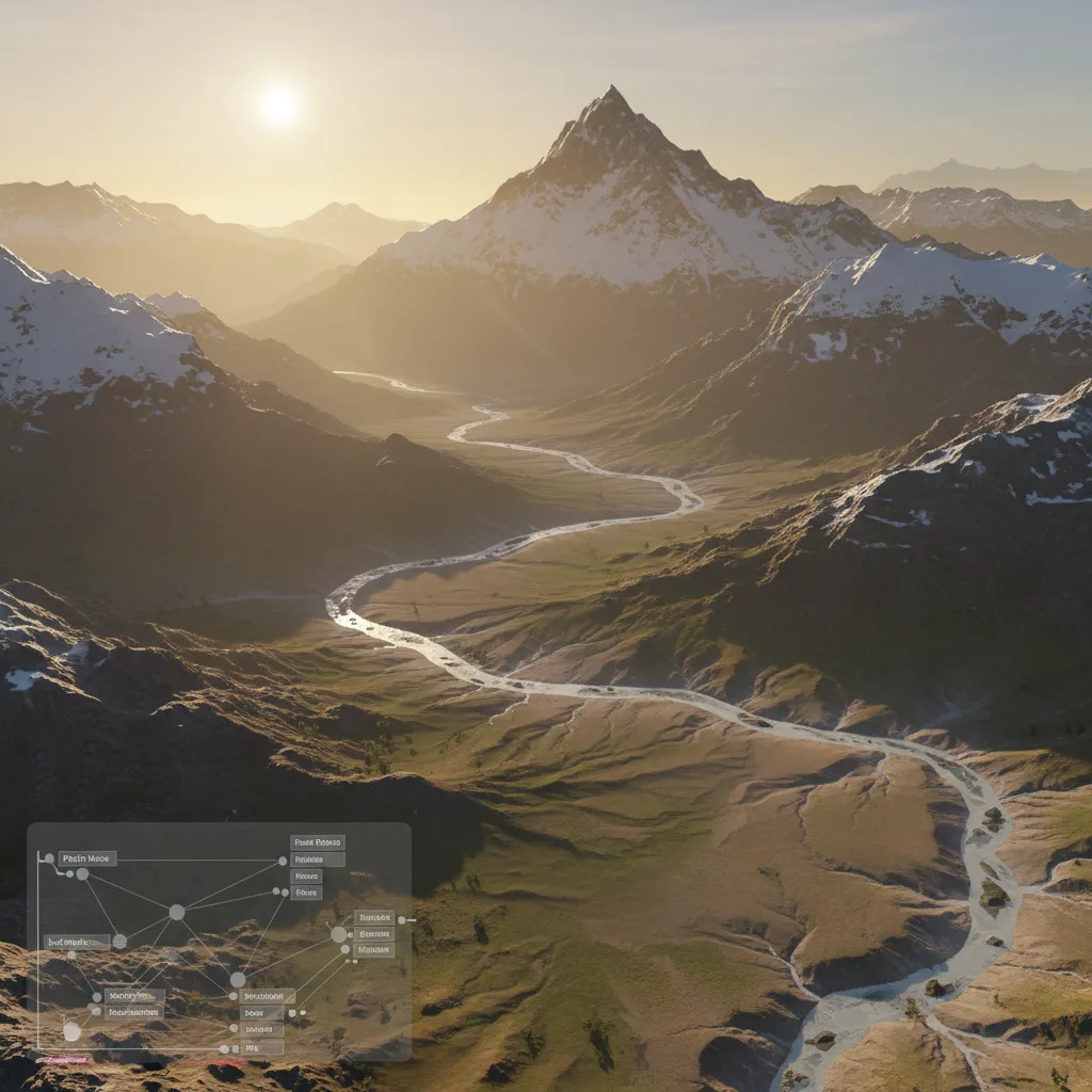 procedural terrain generation with erosion channels and river paths