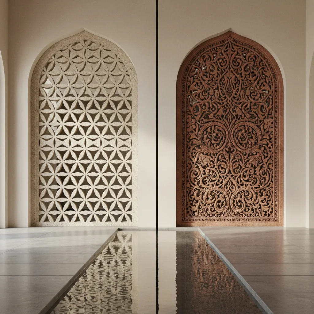 Procedural vs Manual Modeling for Refined 3D Jali Patterns