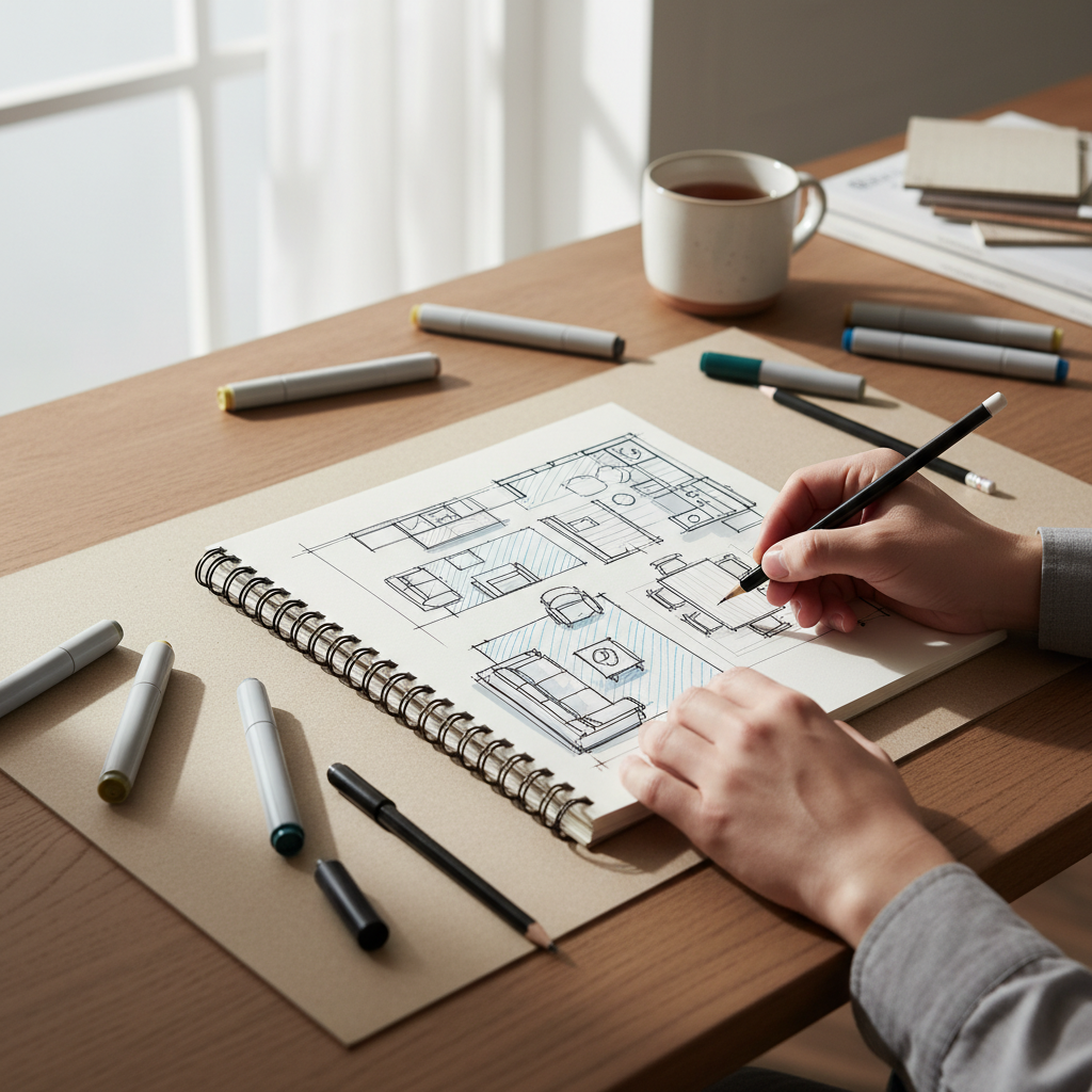 Infografías a mano en diseño de interiores