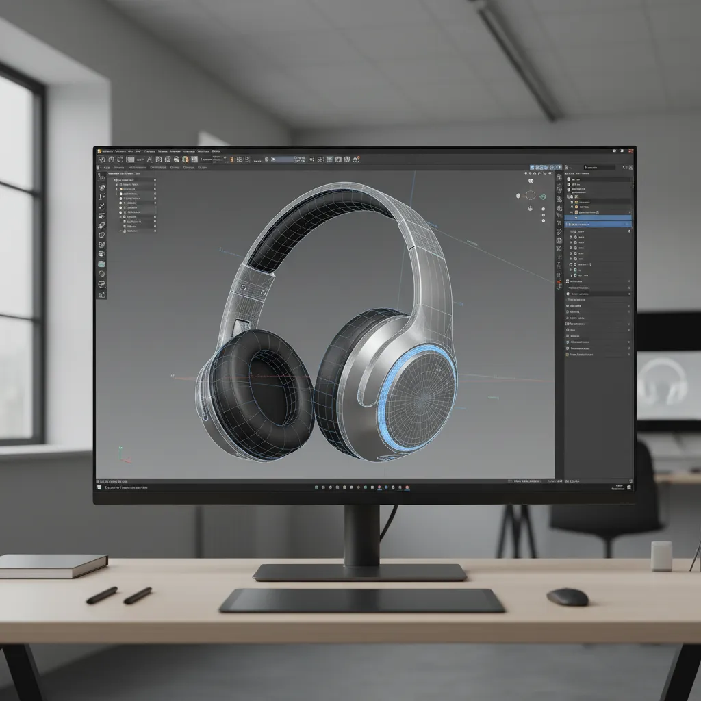 3D modeled consumer product prototype displayed in professional design software