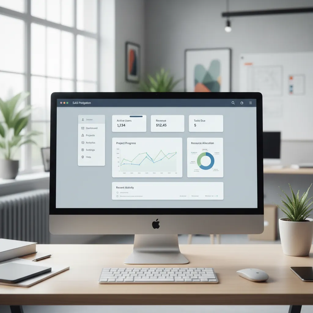 software product home interface acting as a navigation hub with clear sections and menu layout