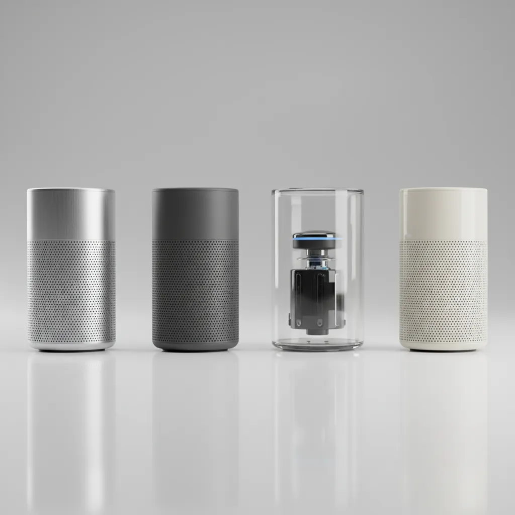 3D rendered product variations showing different materials and finishes