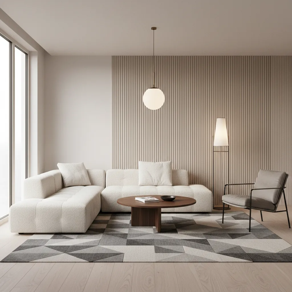 high quality 3D furniture render in realistic living room scene used as marketplace preview