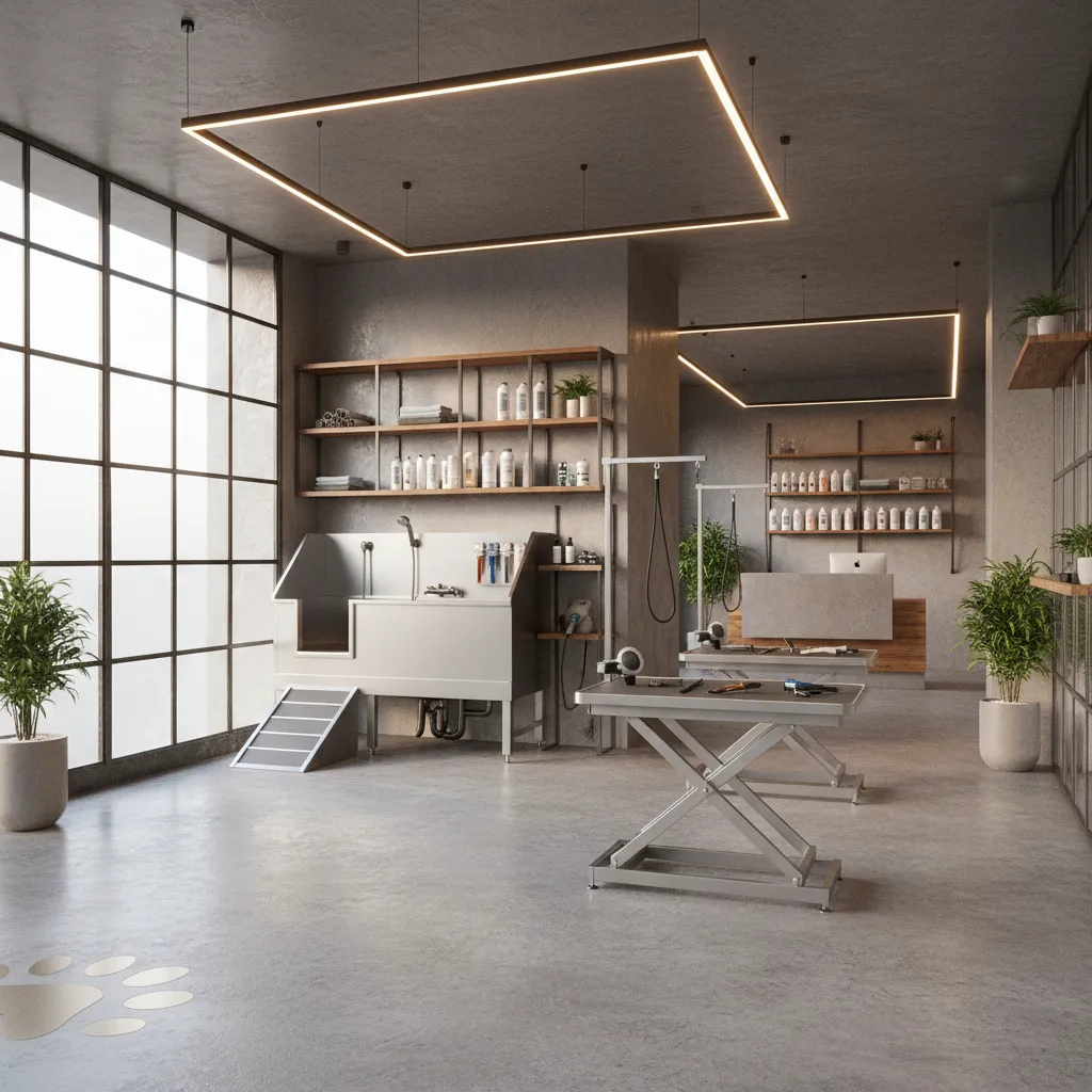 How Professional Grooming Facilities Design Dog Washing Stations