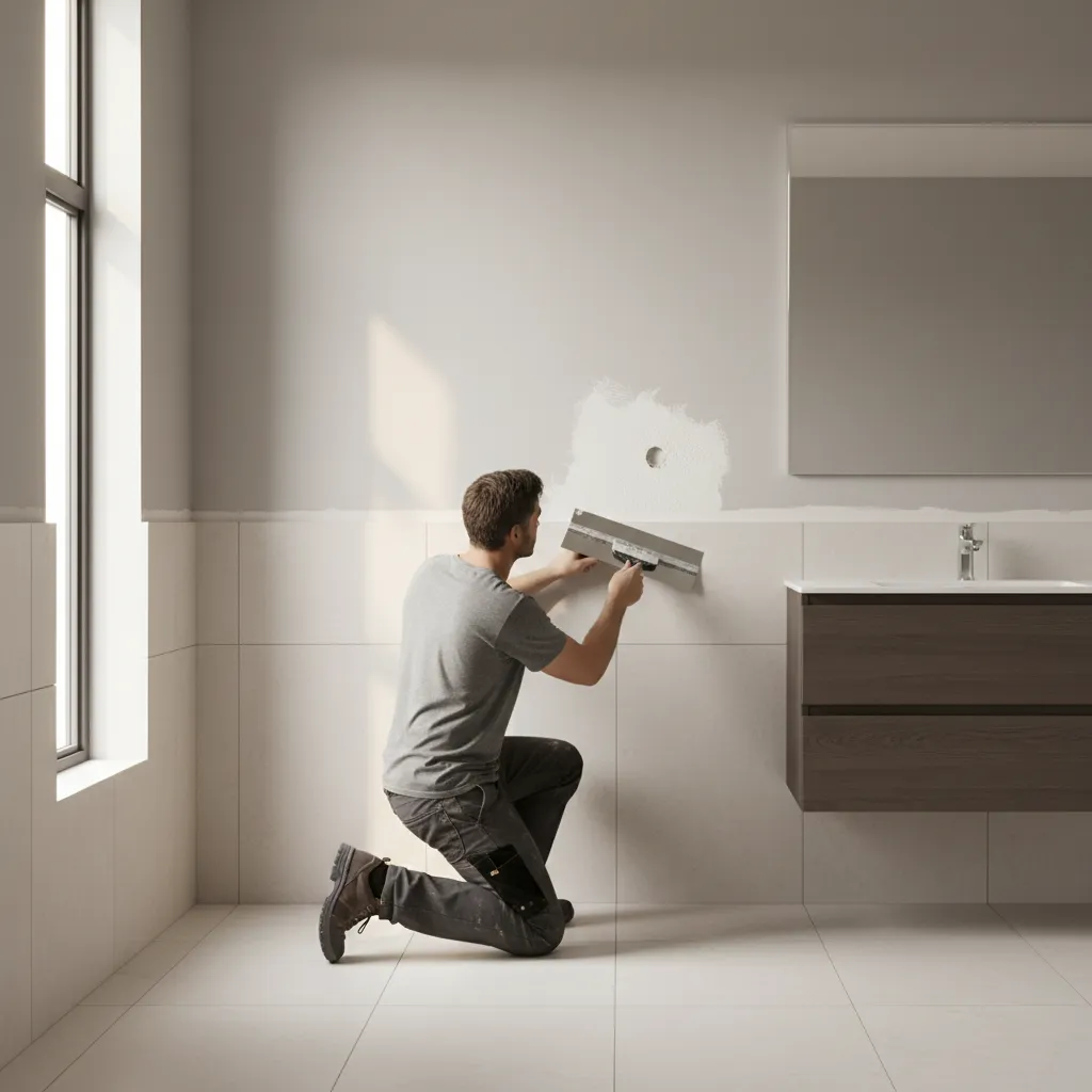 How Professional Contractors Repair Small Drywall Holes in Bathrooms