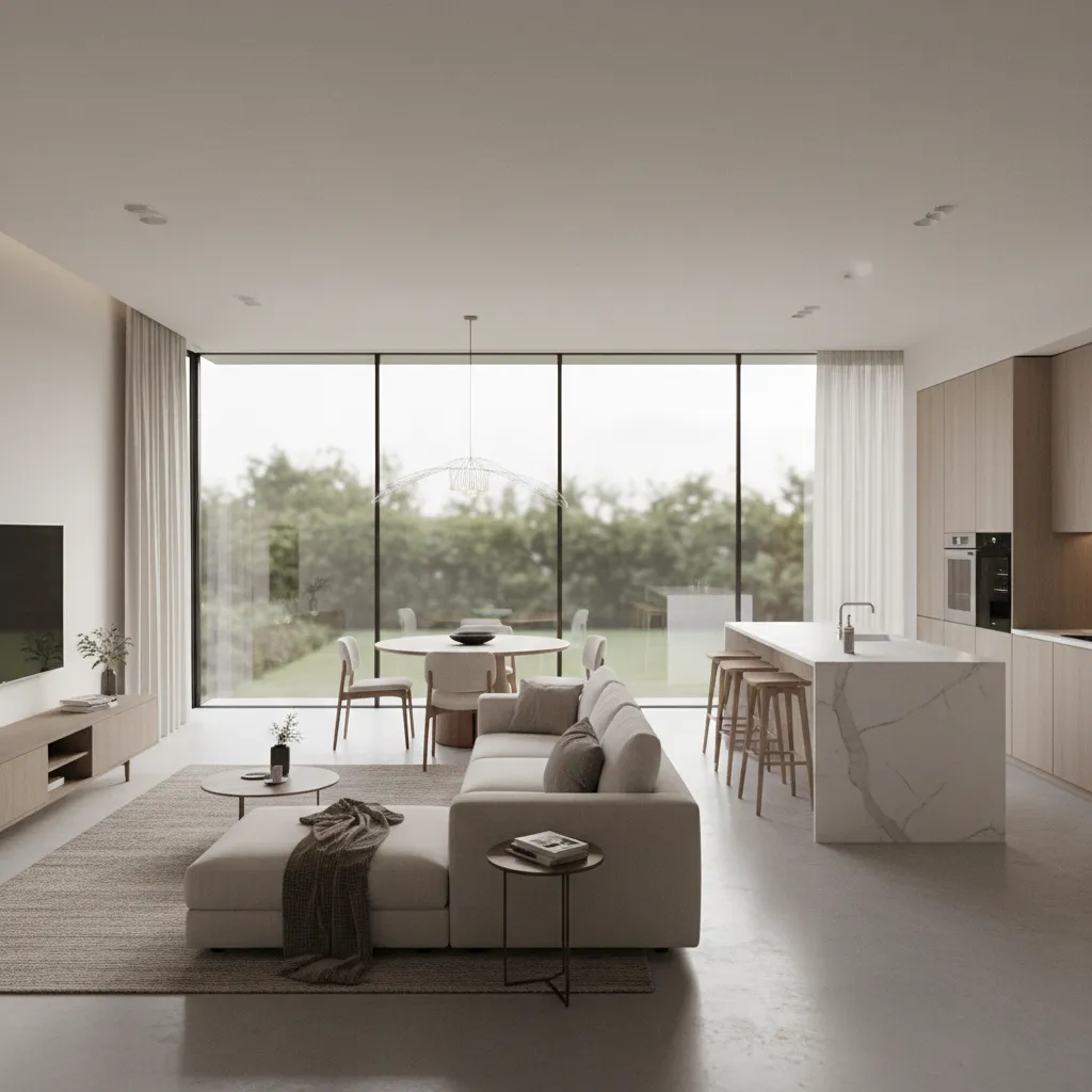 Photorealistic interior render used in professional interior design presentation