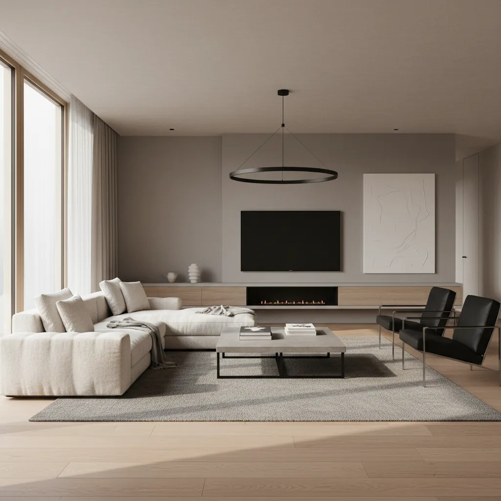 high quality photorealistic interior render of modern living room