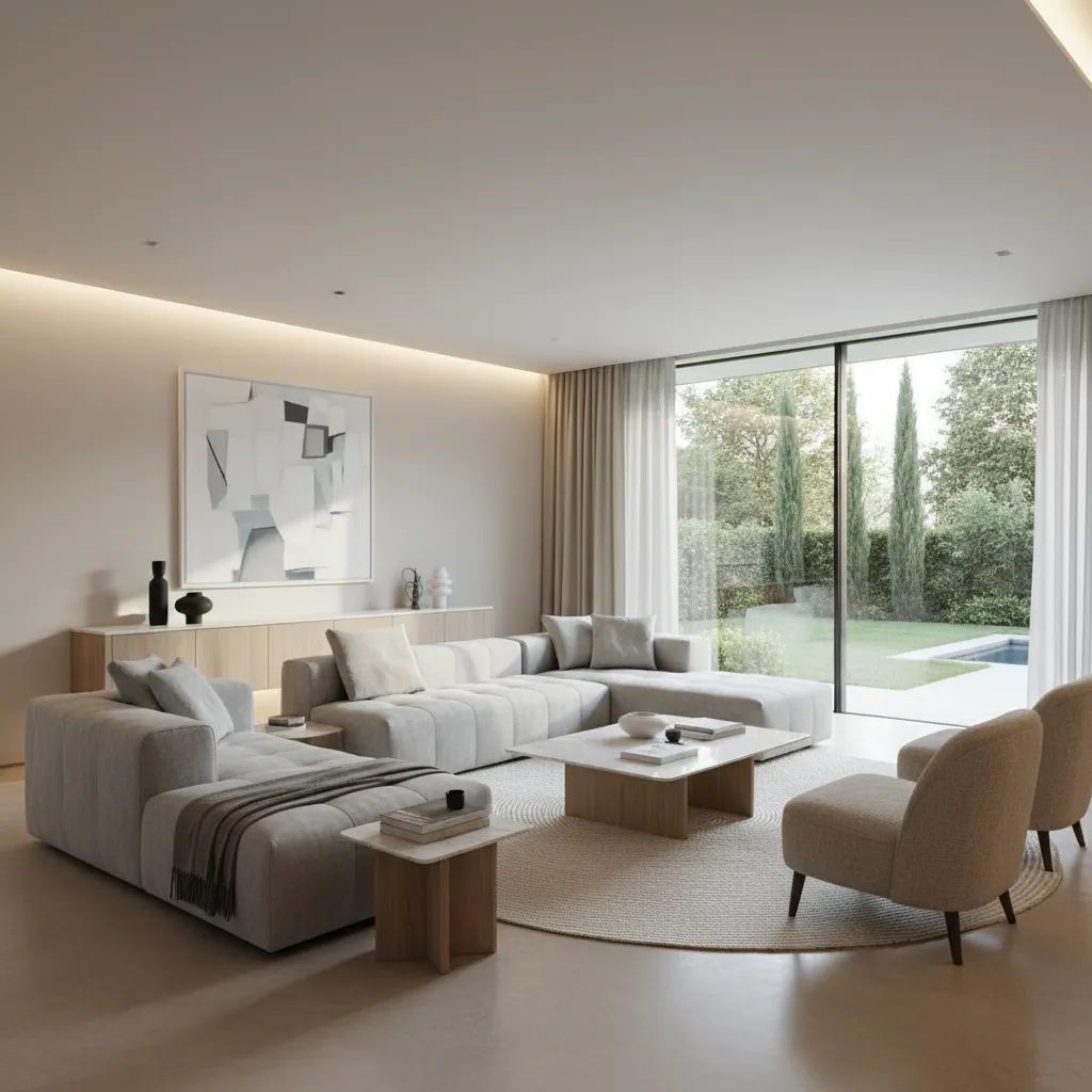 Professionally photographed modern renovated living room used for competition submission