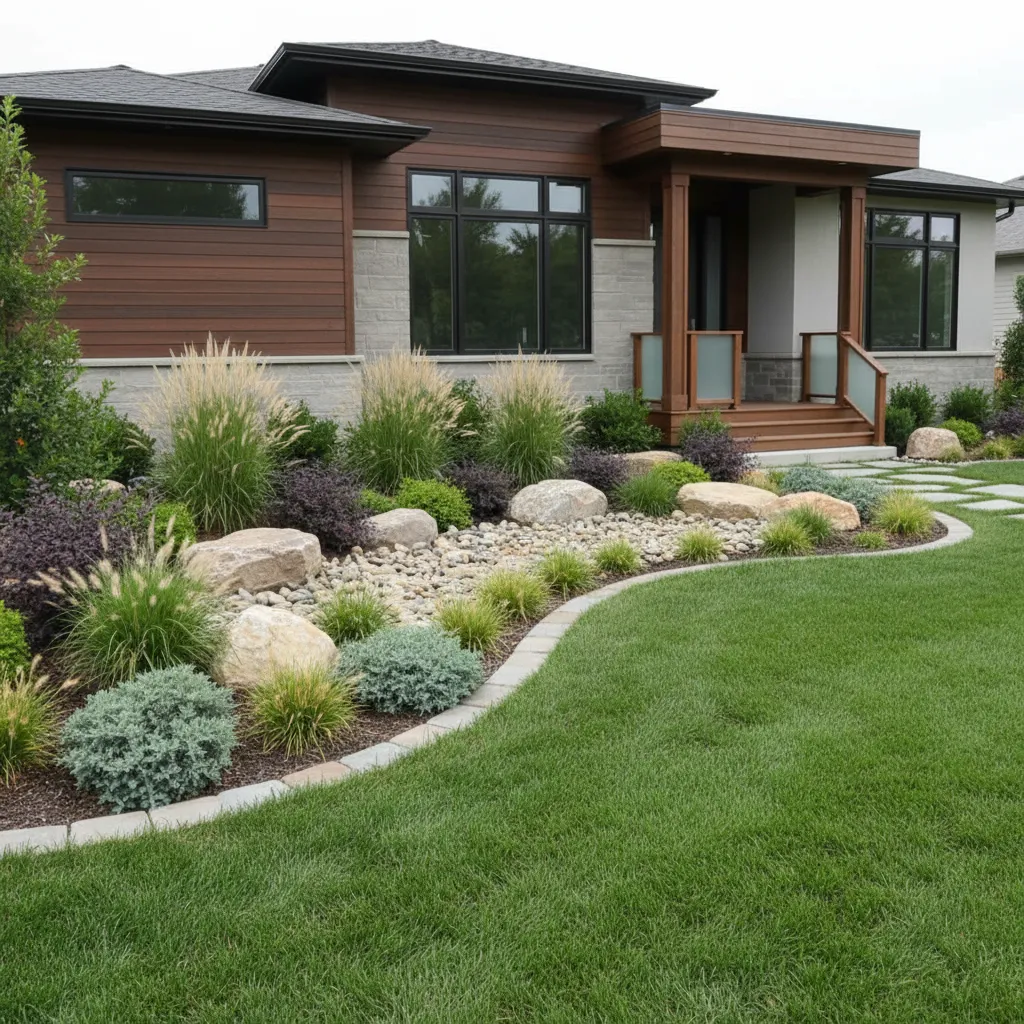 How Professional Landscapers Design Rock Flower Beds for Front Yards