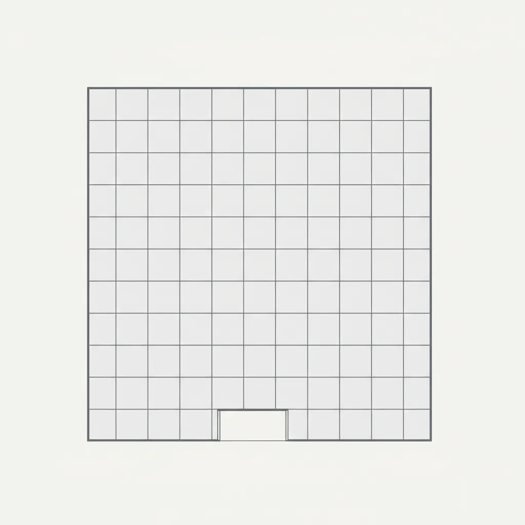 example of a professional 2D tile floor layout diagram with grid pattern